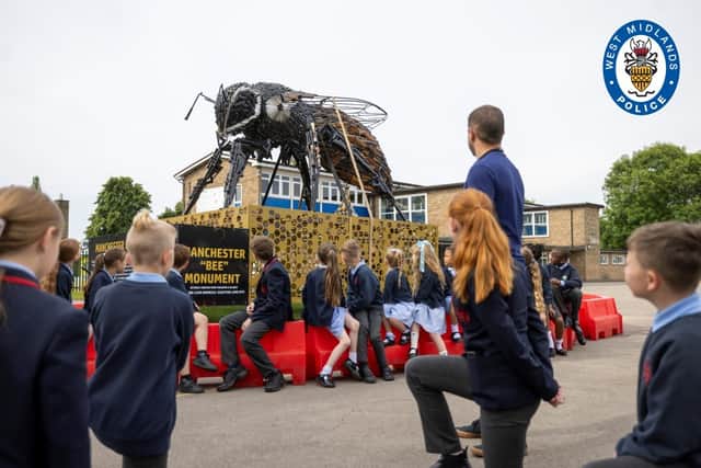 The Manchester Anti-Violence Bee Monument is currently touring Walsall borough schools as part of an anti-violence campaign. Photo: West Midlands Police