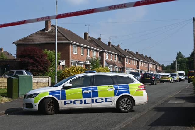 Police at the scene of the house fire in Wolverhampton 