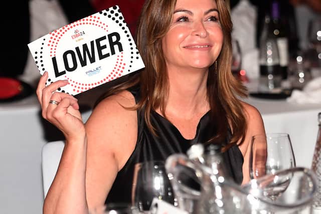 Suzy Perry joins in with the Higher/Lower cards game