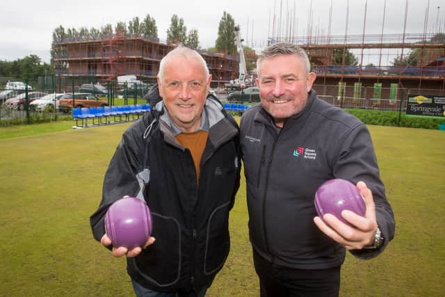David Norris, Head of Construction at GSA with Mark Bircumshaw Chair of Springvale Bowling Club