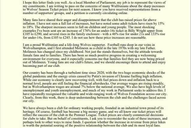 The full letter sent by Jane Stevenson to Jeff Shi