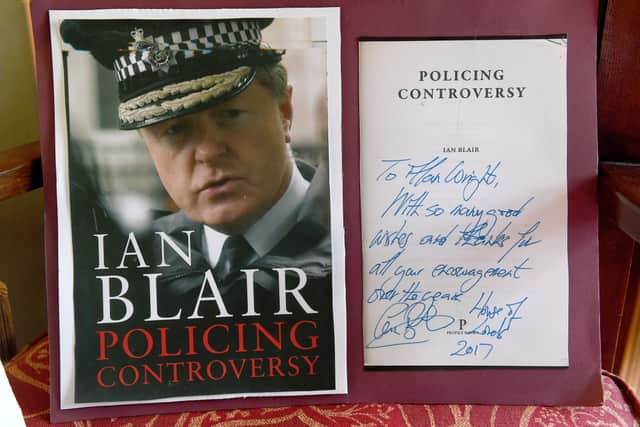 Sir Ian, now Lord Blair, sent Alan a personal message with a copy of his autobiography