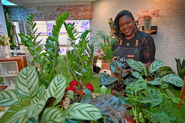 Michelle Johnson's new shop Floral Glory in the Old Square shopping centre, Walsall