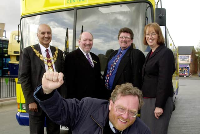 At the opening of West Bromwich Bus Station in 2002