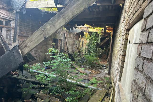 The derelict Manor House from the inside