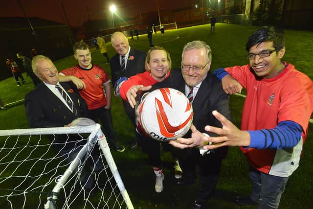 Unveiling a new pitch at Warley Rugby Club in 2014