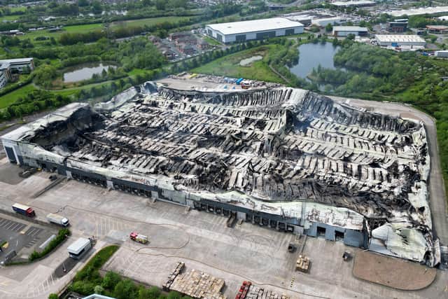 CANNOCK COPYRIGHT NATIONAL WORLD PLC TIM THURSFIELD 10/05/24.The aftermath of the huge fire at Super Smart Services, Cannock..