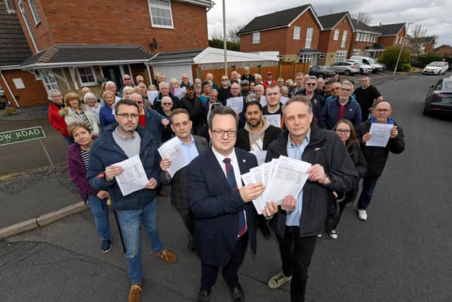 Mike Wood MP joined Kingswinford residents back in April where BRSK is planning to erect a high number of masts around the estate