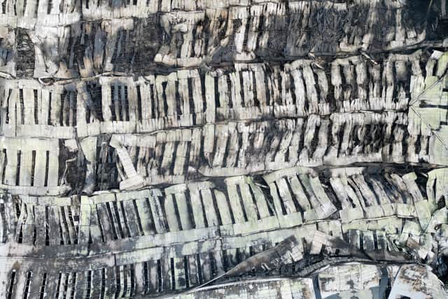 CANNOCK COPYRIGHT NATIONAL WORLD PLC TIM THURSFIELD 10/05/24.The aftermath of the huge fire at Super Smart Services, Cannock..