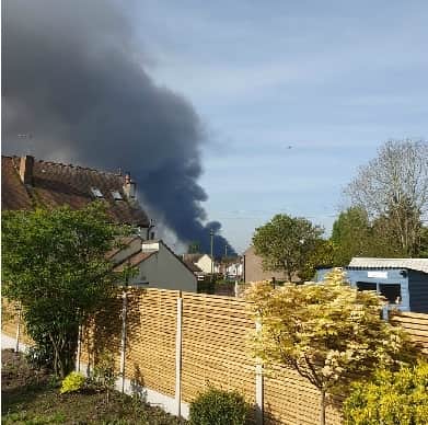 A nearby resident took this image of the smoke from their garden