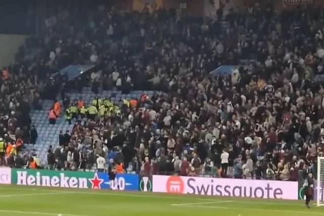 The Holte End was evacuated