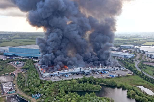 A huge fire at an industrial unit in Cannock reported to be Super Smart Service building, it took 10 fire engines get it under control