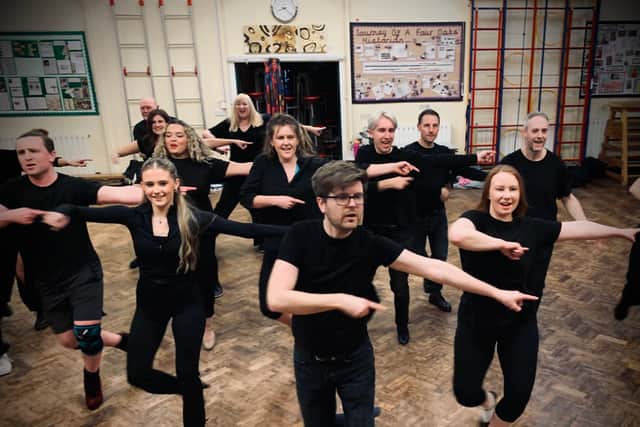 Sutton Coldfield Musical Theatre Company in rehearsal for Kinky Boots