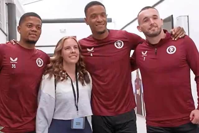 Heidi met players at Aston Villa's training ground this week