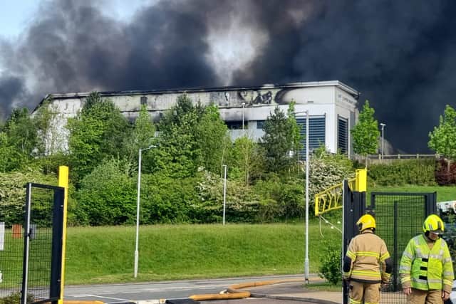 Smoke was seen billowing from the building