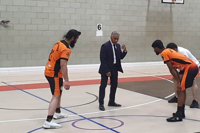 Ashok Das puts some of the Sandwell players through their paces