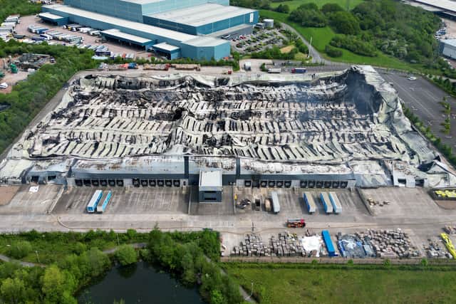 CANNOCK COPYRIGHT NATIONAL WORLD PLC TIM THURSFIELD 10/05/24.The aftermath of the huge fire at Super Smart Services, Cannock..