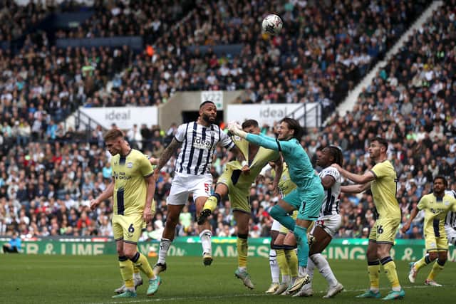 Kyle Bartley doubles Albion's lead (Photo by Adam Fradgley/West Bromwich Albion FC via Getty Images).