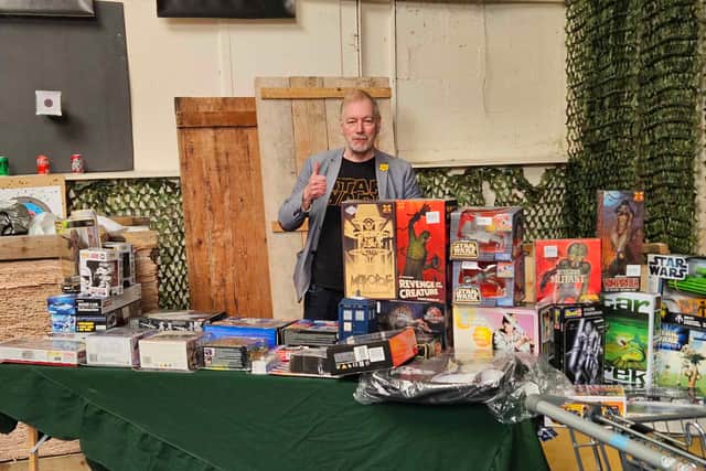 Dave Thompson from the Weird and Wonderful Shop in Brierley Hill Indooe Market also had a stall at the nearby Comic Con event at Arena Combat Archery,