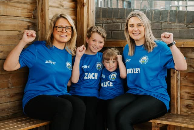 Dominique Wilson-Dooley with son Zach who has type 1 diabetes along with fellow sufferer Alice Walters, aged three, and her mum Hayley