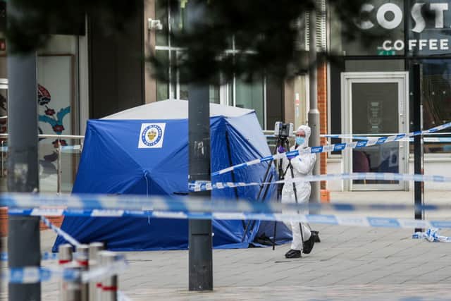 A blue tent at the scene on Monday morning. Photo: SWNS
