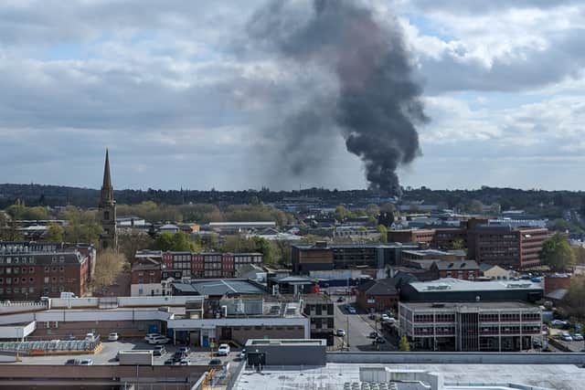 Plumes of smoke could be seen travelling across Wolverhampton's skyline