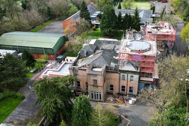 A drone image showing how work is progressing