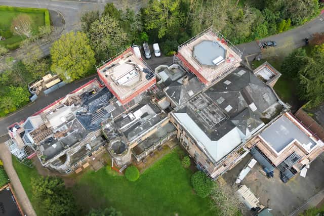 A drone image showing how work is progressing
