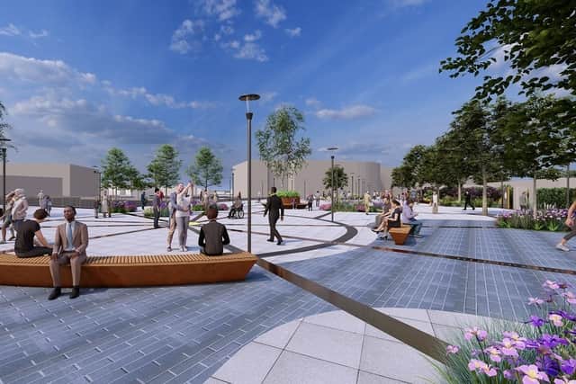 An artist's impression of the new 'Ethelfleda Square' in Wednesbury town centre. Pic: Sandwell Council.