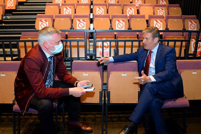 Pete Madeley chatting to Labour leader Sir Keir Starmer in 2021