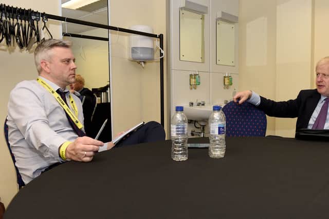Boris Johnson chats to Pete Madeley during the 2019 Conservative leadership election