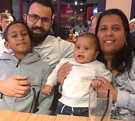 A loving family – Arathi Nahar and her husband Jaswinder Singh with the two boys they adored, Sanjay Singh, 10, and 23-month-old Pawanveer 