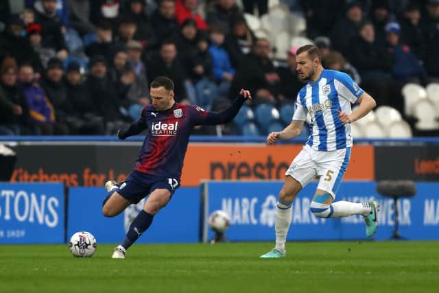 Andi Weimann and Michal Helik (Photo by Adam Fradgley/West Bromwich Albion FC via Getty Images).
