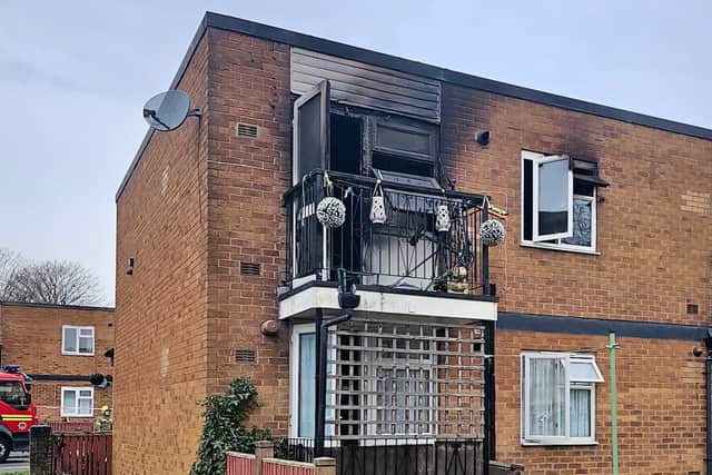 Pictures show damage to the outside of the property as a result of the fire. Picture: West Midlands Fire Service