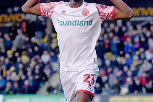 Mo Faal scores and celebrates