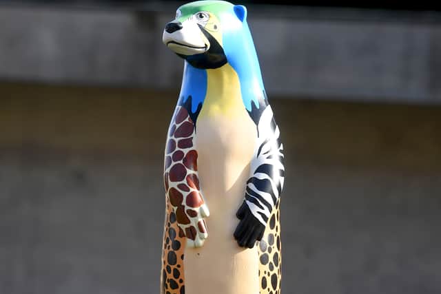 One of the otter sculptures