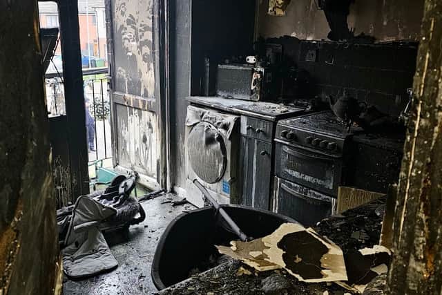 Pictures inside the home show the devastation caused by the fire. Picture: West Midlands Fire Service
