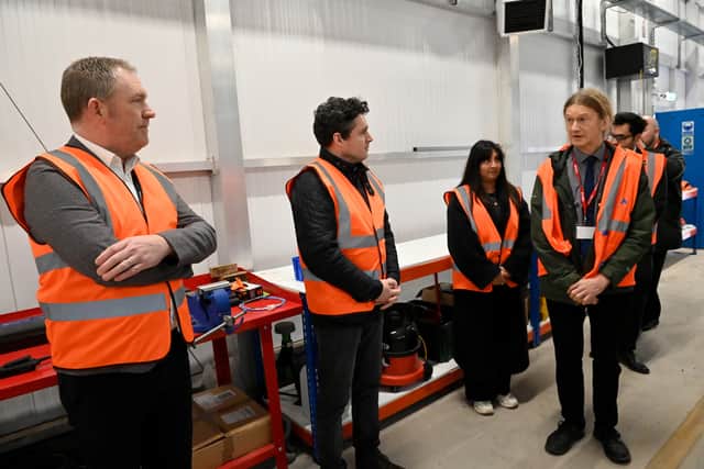 Huw Merriman chats with Colin Knight from Coventry City Council about the train and the centre