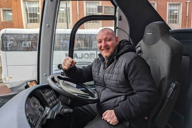 Tatters Travel driver Paul Russell has been driving coaches for the company for four months