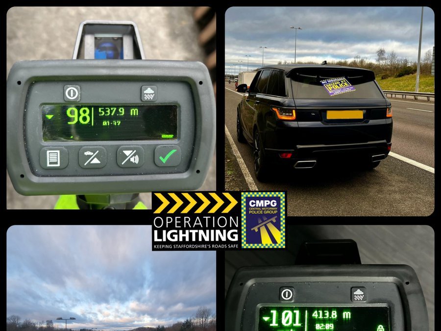 Car caught speeding at 101mph as officers carry out M6 operation