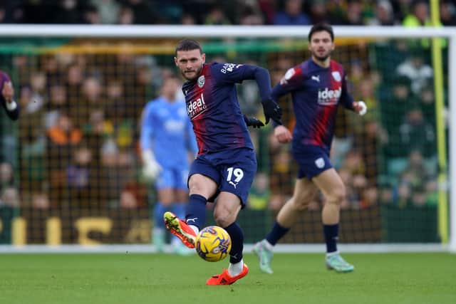John Swift tries to get Albion moving (Photo by Adam Fradgley/West Bromwich Albion FC via Getty Images).