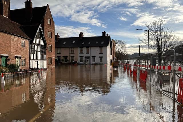 Flood water in Bewdley could be seen rising up to the front door of some houses. Photo: SAB Photography