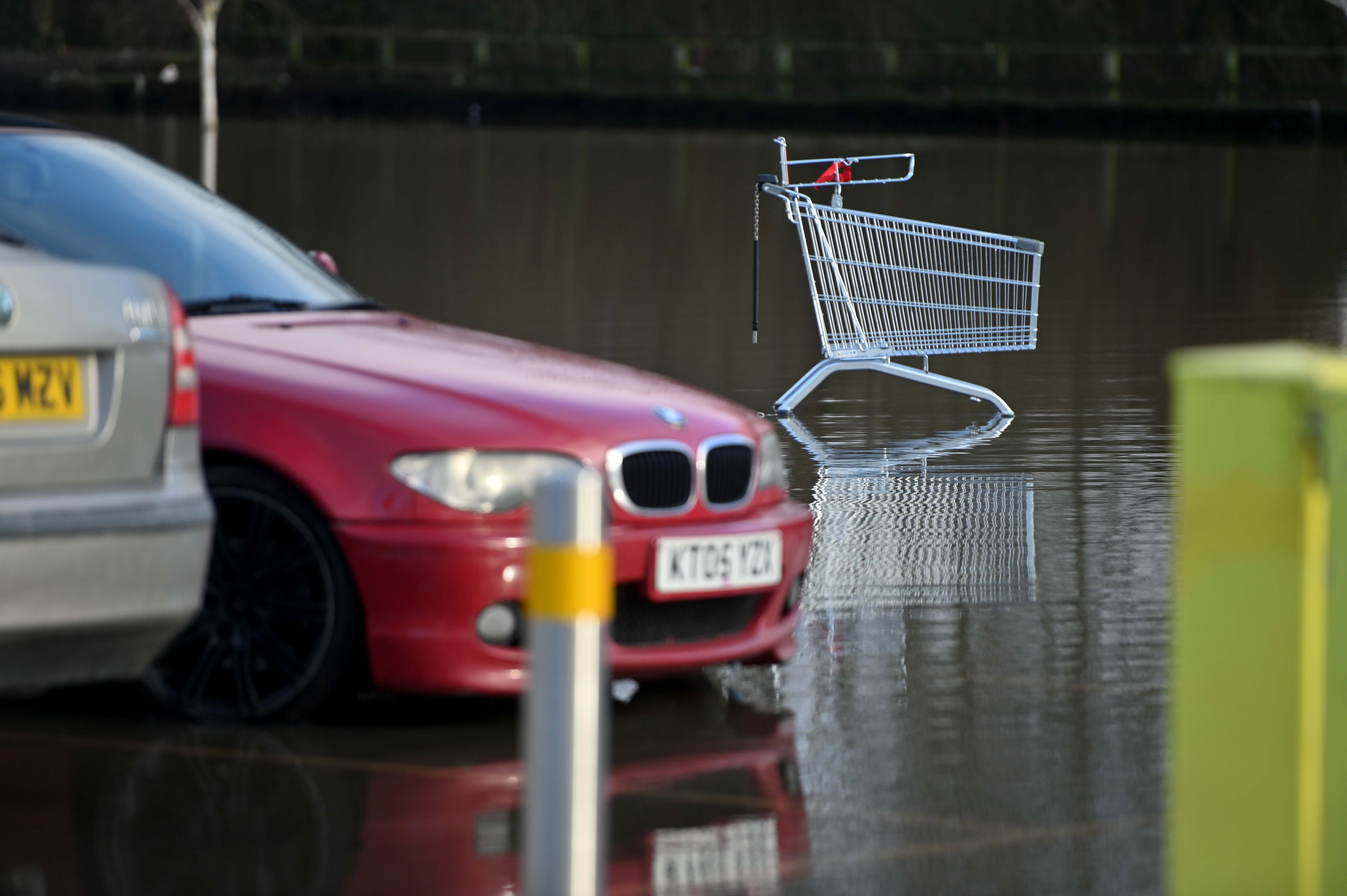 An abandoned shopping trolley could be seen at Kingsmead Retail Park on Saturday