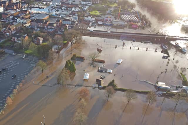 Flooding around Bridge Street in Stourport
