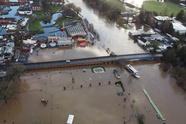 Flooding around Bridge Street in Stourport