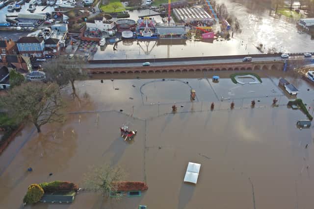 Flooding around Bridge Street in Stourport