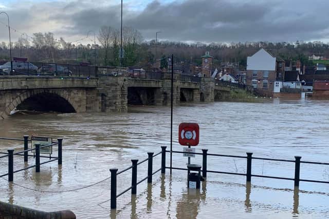 Flooding in Bridgnorth on Wednesday morning. Photo: Mark Ward