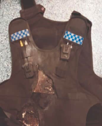 Part of PC Andy Forbes' uniform after the incident. Image: Police Federation of England & Wales