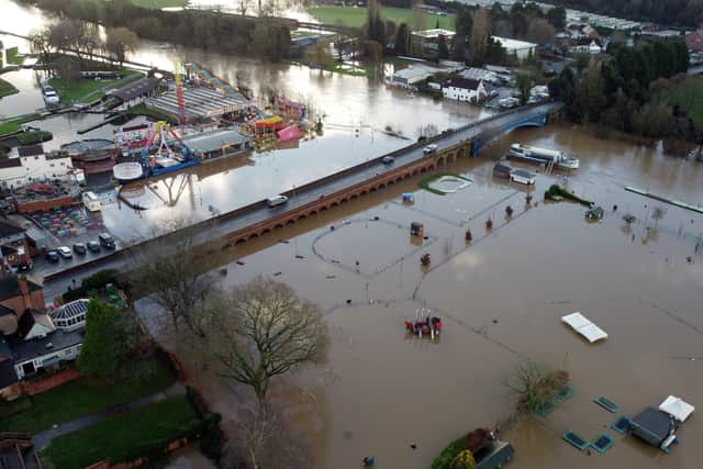 Flooding around Bridge Street in Stourport