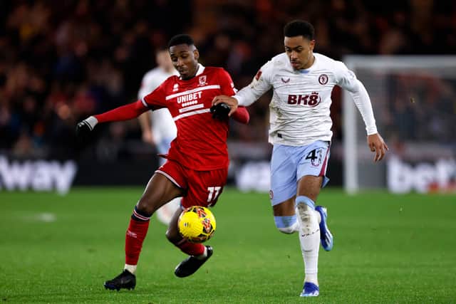 Middlesbrough's Isaiah Jones and Aston Villa's Jacob Ramsey